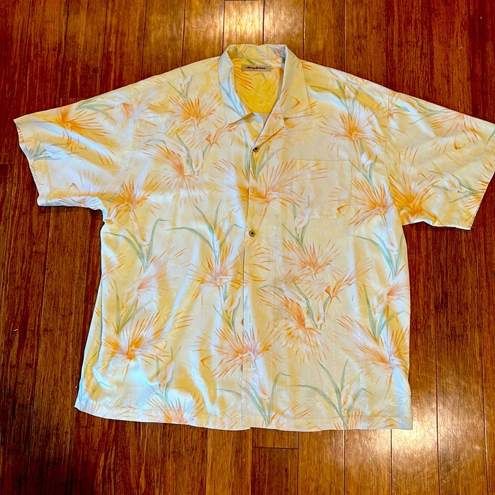 Tommy Bahama Men’s 100% Silk Shirt Yellow SizeXXL